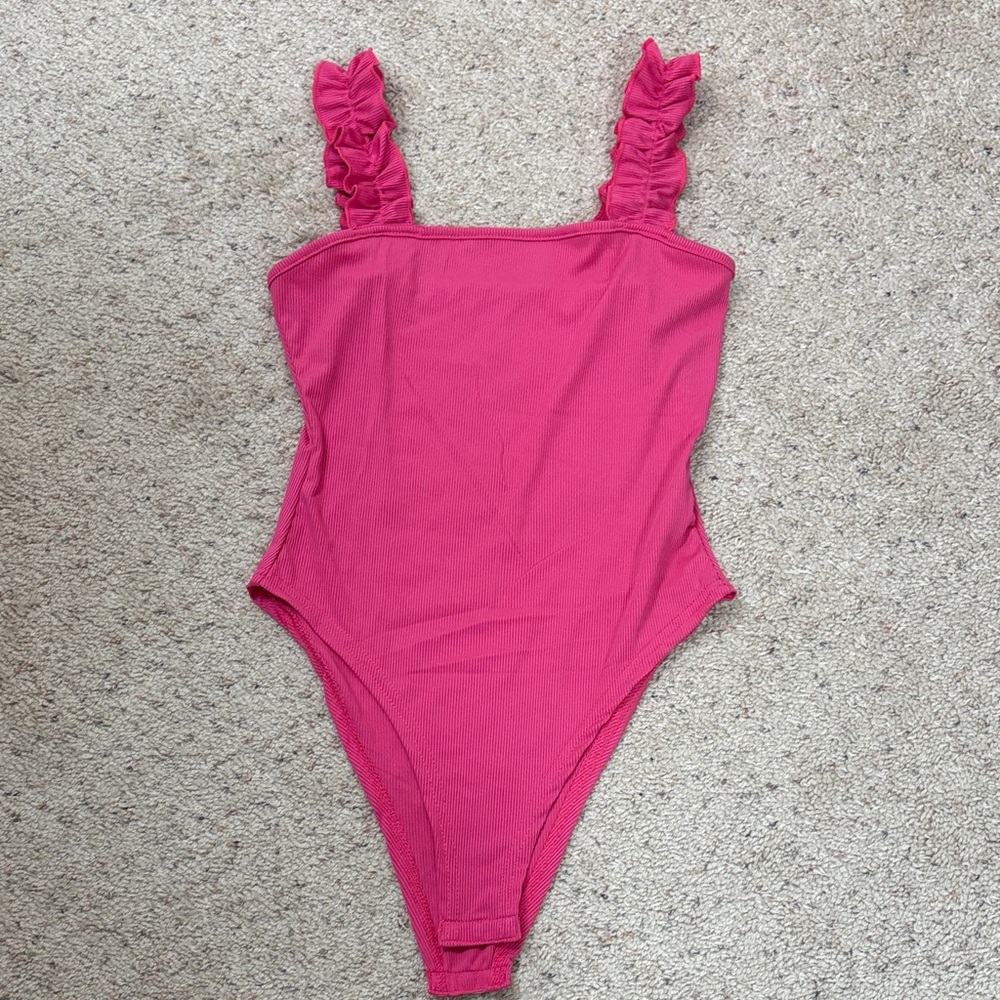 Pink Ruffled Bodysuit